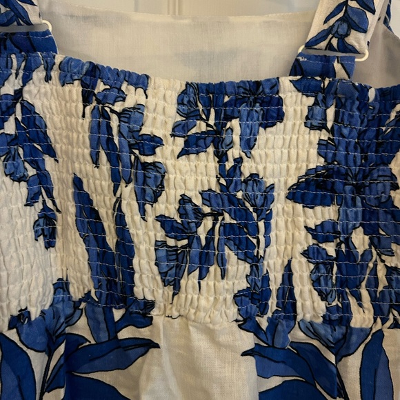 NWT CALYPSO‎ ST. BARTH Linen Blend Beaded Strap Placed Print Midi Dress SZ S - Picture 12 of 16